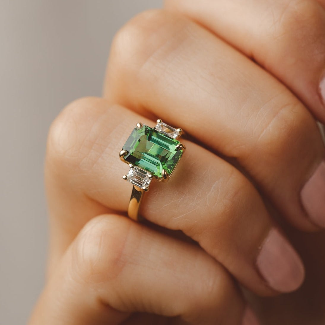 Bronte Green Tourmaline Ring – KAVALRI - Main Image