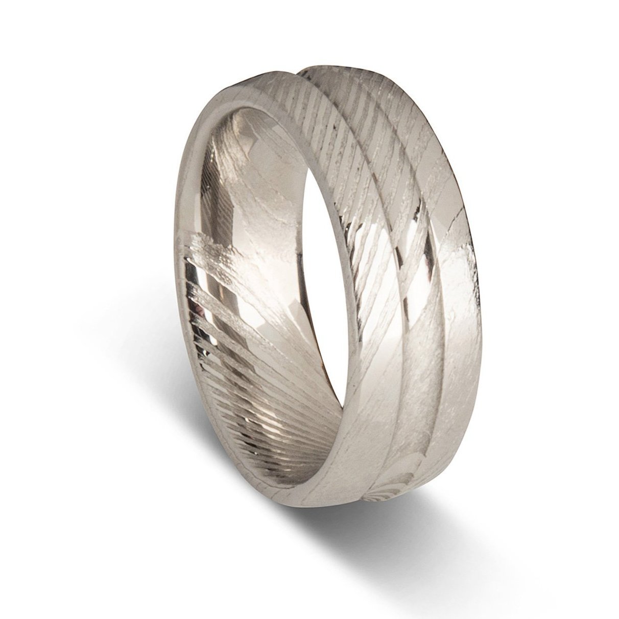 Damascus wedding band deals set