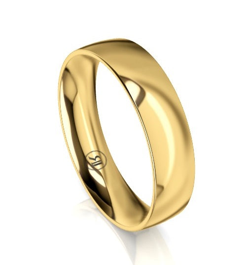 Quarter Curved Comfort Fit Wedding Ring (AC) Yellow Gold – KAVALRI