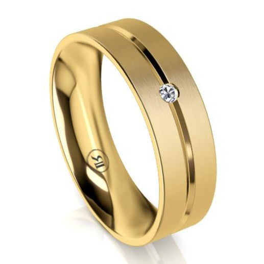 The Spencer Yellow Gold Diamond Mens Wedding Ring – KAVALRI