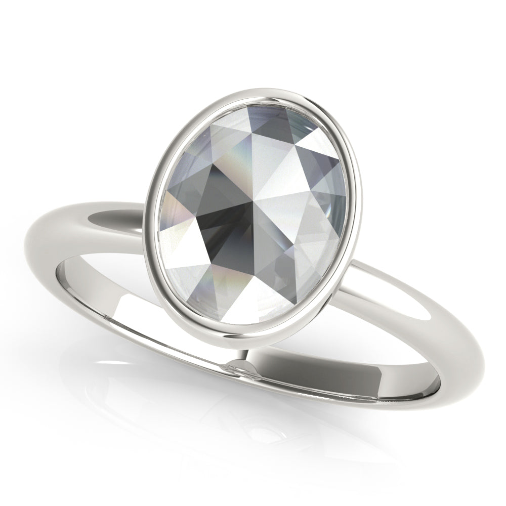 Oval bezel online engagement ring