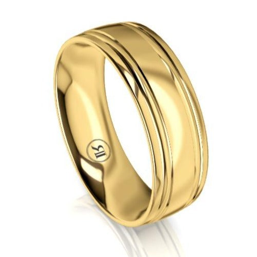 Design For Men Gents Marriage Ring Fully Polished Yellow Gold Dual