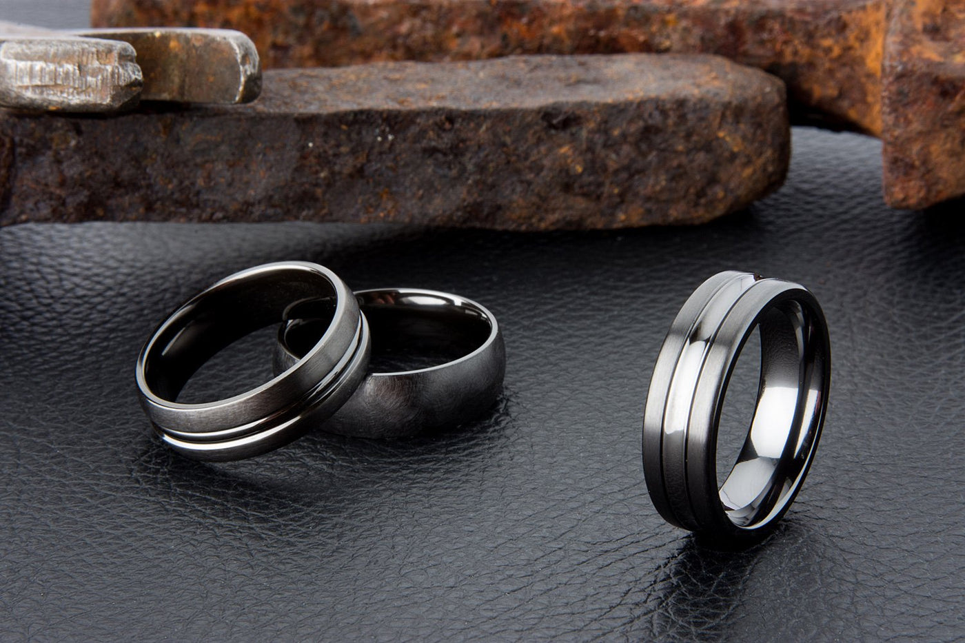 Platinum and Zirconium Men's Black Diamond Wedding Ring | 0129943 |  Beaverbrooks the Jewellers