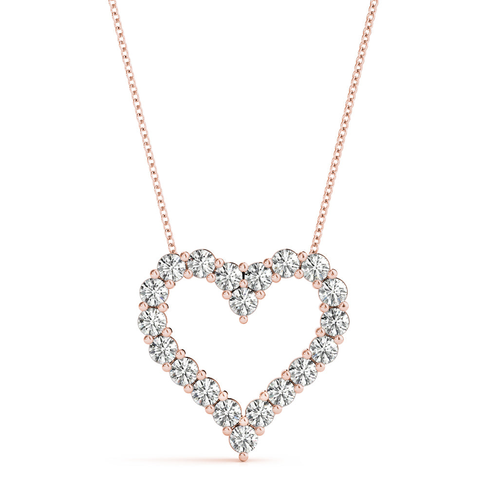 Rose Lab Grown Diamond Heart Pendant & Chain