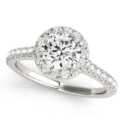 Round Halo Silver & CZ Proposal Ring