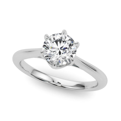 Upsweep 6 Prong Silver & CZ Proposal Ring