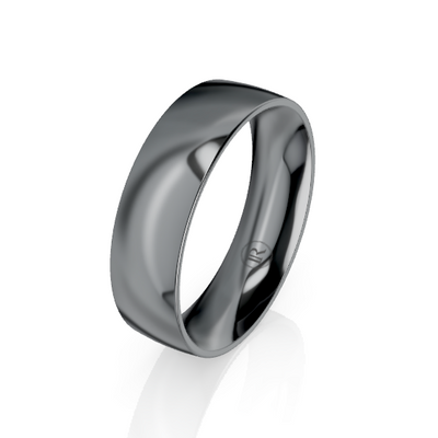 Curved Round Tantalum Wedding Ring (AC)