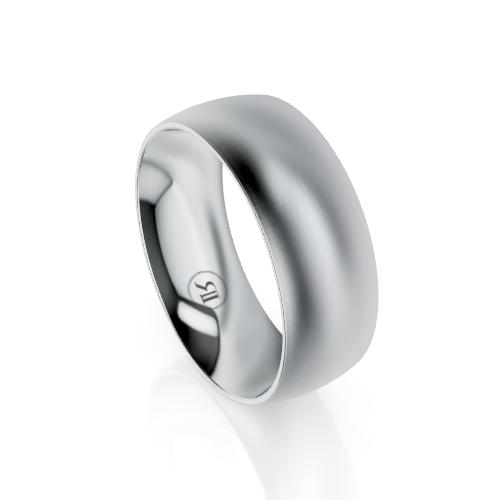 Curved Brushed Cobalt Chrome Wedding Ring (AD)