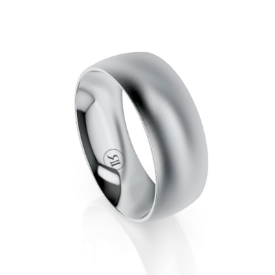Curved Brushed Cobalt Chrome Wedding Ring (AD)