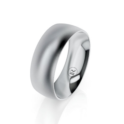 Curved Brushed Cobalt Chrome Wedding Ring (AD)