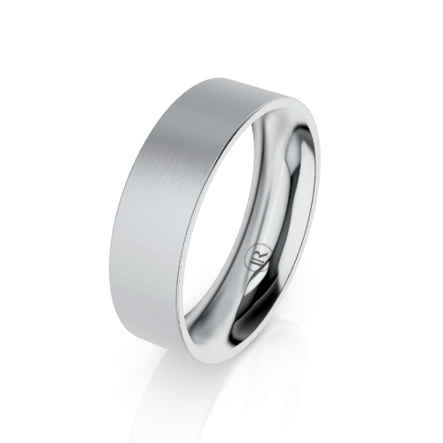 Flat Pipecut Brushed  Cobalt Chrome Wedding Ring (AG)