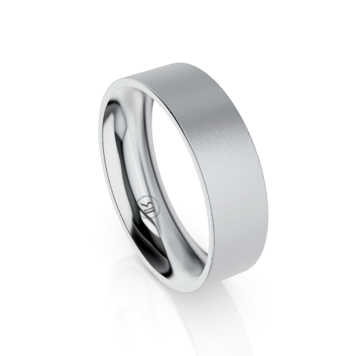 Flat Pipecut Brushed  Cobalt Chrome Wedding Ring (AG)
