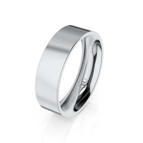 Flat Pipecut Brushed  Cobalt Chrome Wedding Ring (AG)
