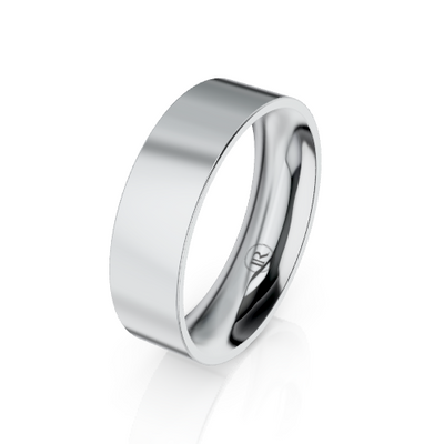 Flat Pipecut Brushed  Cobalt Chrome Wedding Ring (AG)