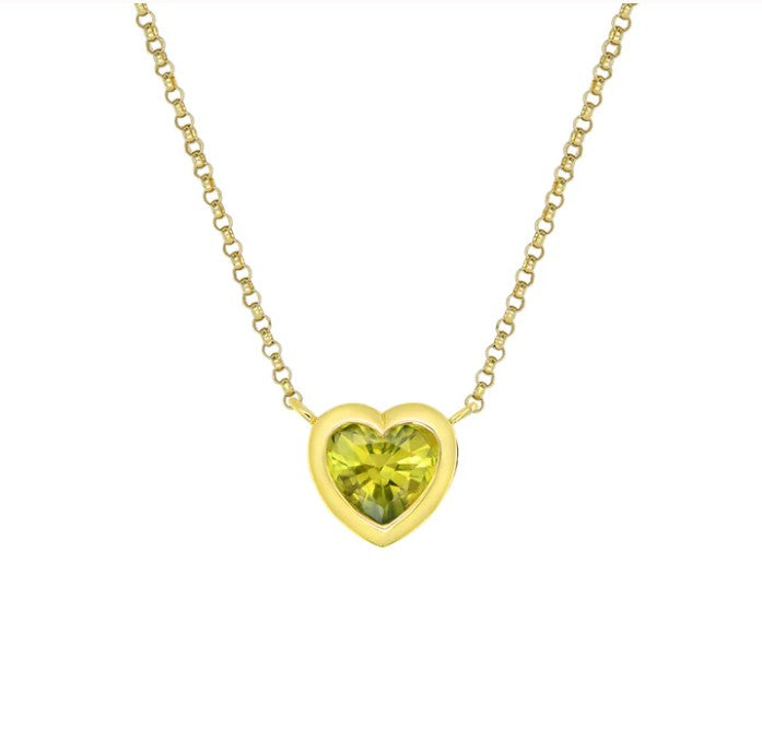 Adele Heart Bezel Sapphire Necklace
