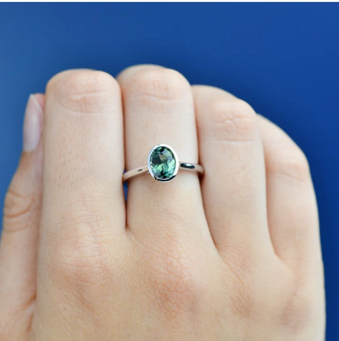 Adelia Oval Bezel Sapphire Ring