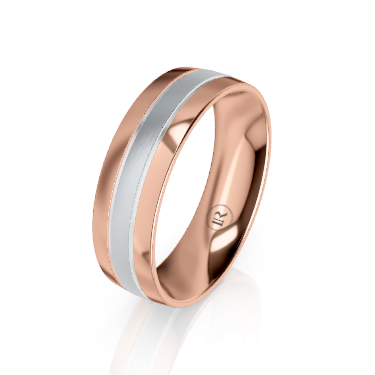 Gold and Wide Cobalt Chrome Centered Wedding Ring