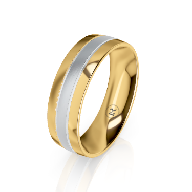 Gold and Wide Cobalt Chrome Centered Wedding Ring