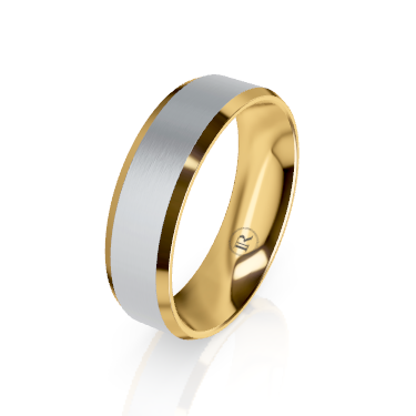 The Vanguard Cobalt Chrome & Gold Bevelled Wedding Ring
