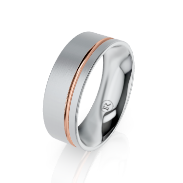 Offset Cobalt Chrome and Gold Groove Wedding Ring