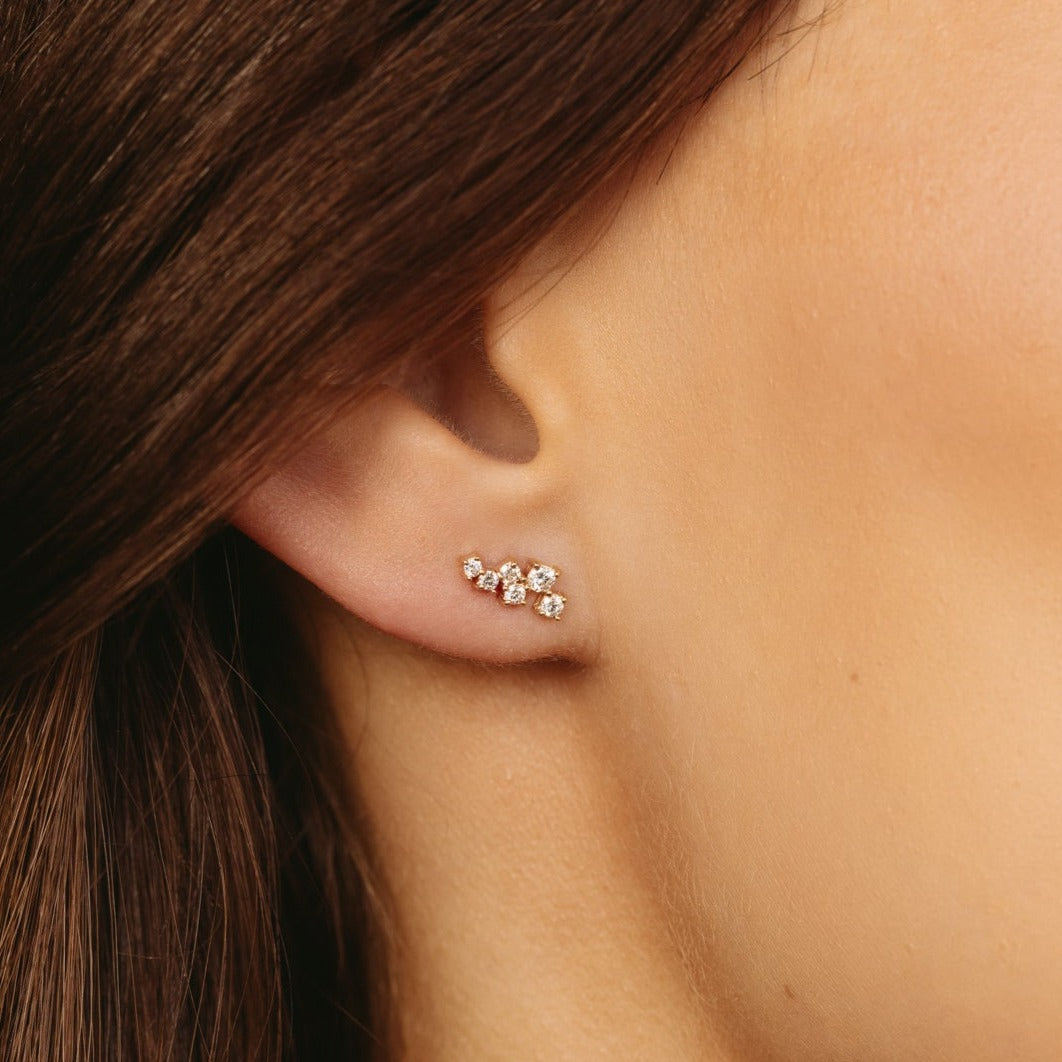 diamond scatter earrings
