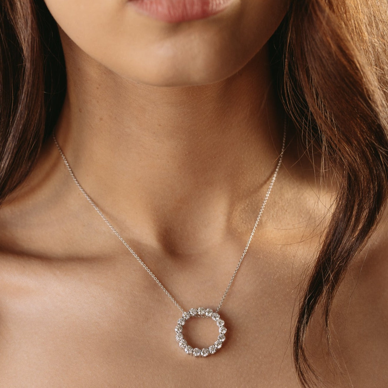 Ayla Lab Grown Diamond Circle Pendant & Chain