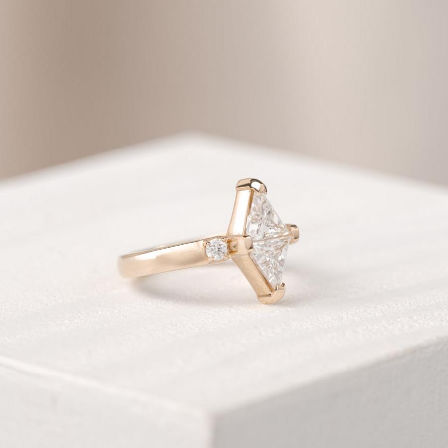 Indi Double Trilliant Lab Grown Engagement Ring