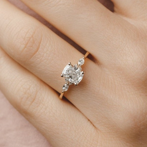 Willow Elongated Cushion Cut Diamond Engagement Ring Setting