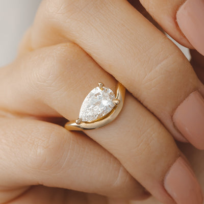 Dahlia Pear Diamond Engagement Ring Setting