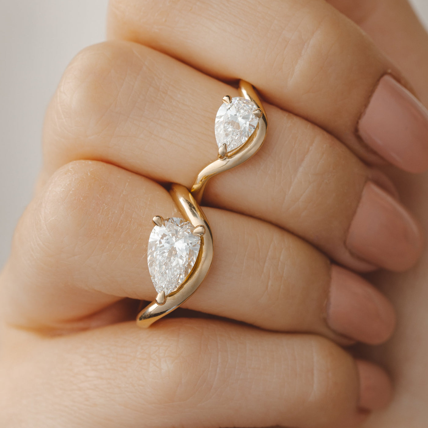 Dahlia Pear Diamond Engagement Ring Setting