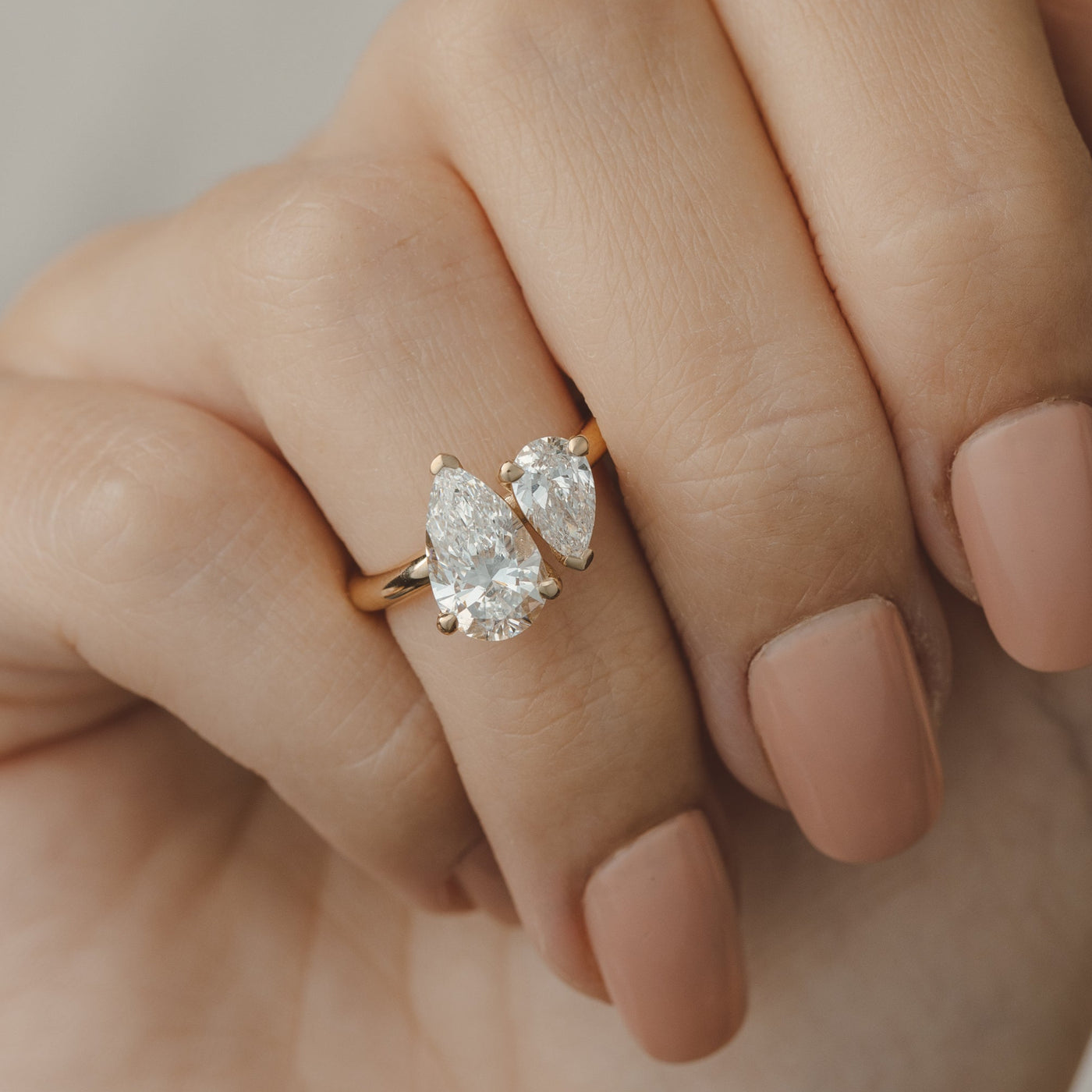 Lara Toi et Moi Double Pear Diamond Engagement Ring Setting