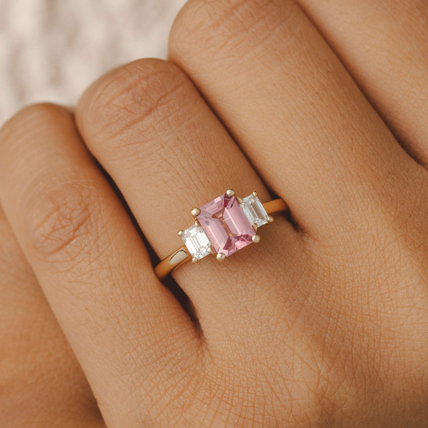 Bronte Pink Spinel Gemstone Engagement Ring – KAVALRI