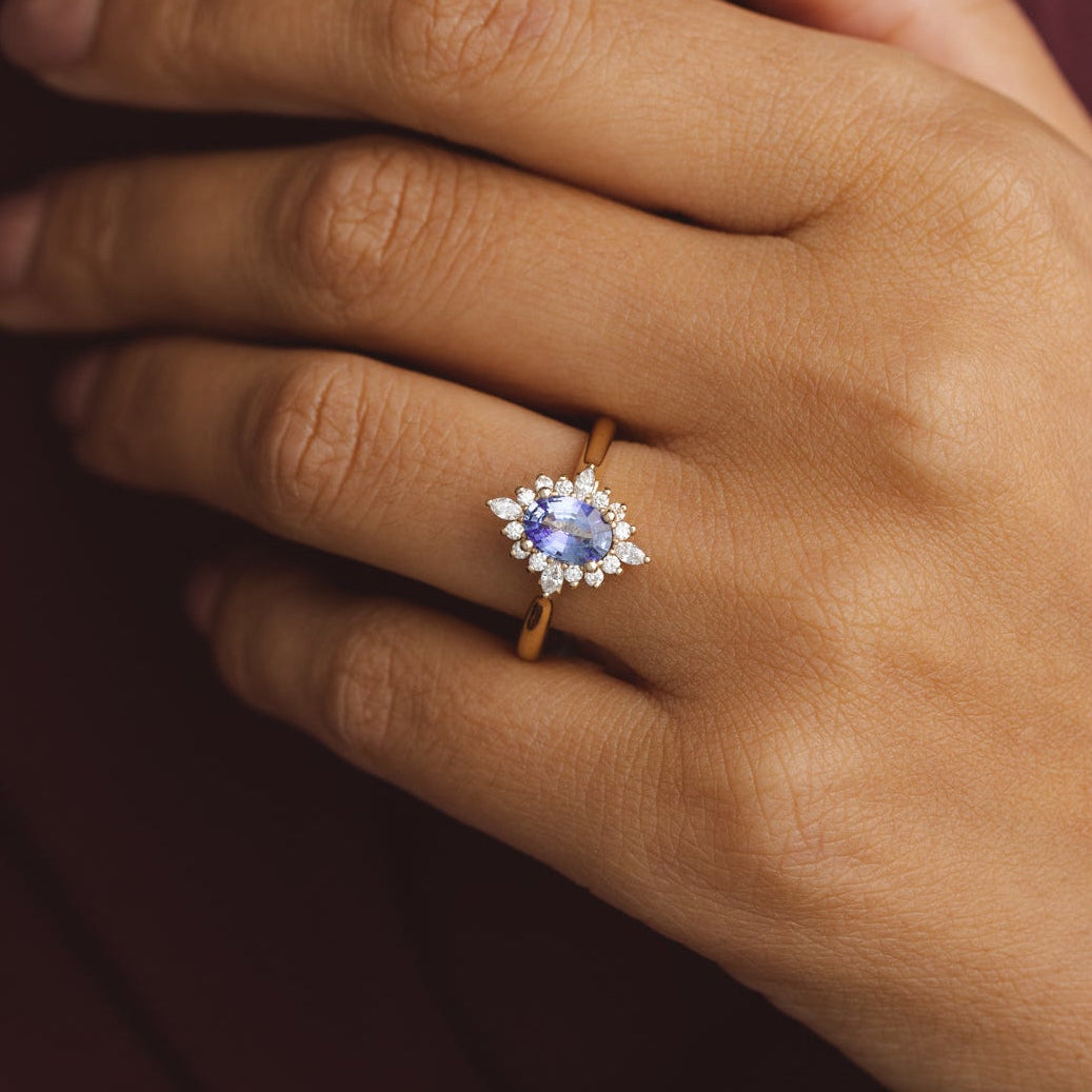 Felicity Oval Ceylon Sapphire Engagement Ring