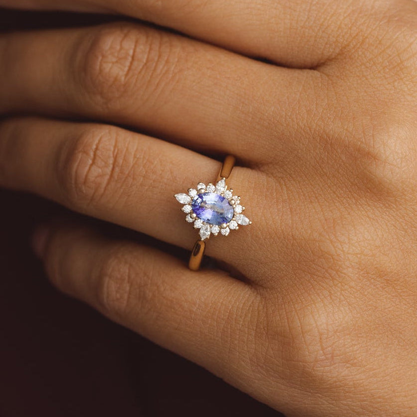 Felicity Oval Ceylon Sapphire Engagement Ring