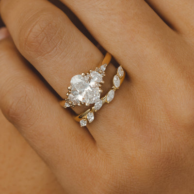 Olive Oval Diamond Engagement Ring Setting