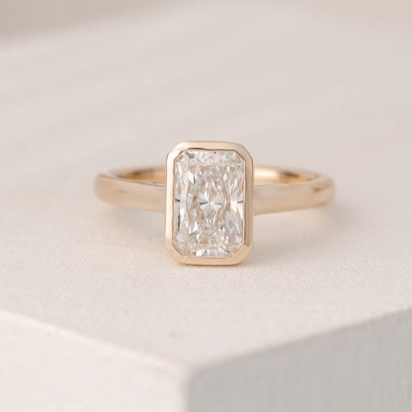Hannah 1.31 ct Radiant Bezel Lab Grown Diamond Engagement Ring