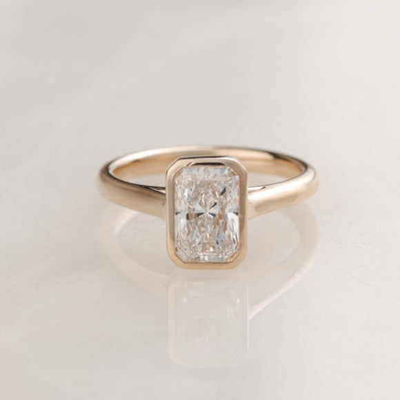 Hannah 1.31 ct Radiant Bezel Lab Grown Diamond Engagement Ring
