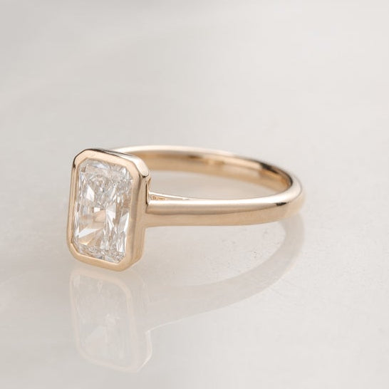 Hannah 1.31 ct Radiant Bezel Lab Grown Diamond Engagement Ring