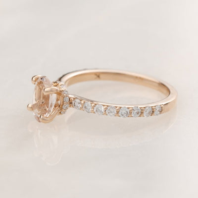 Morganite Rose Gold Allegra Diamond Engagement Ring
