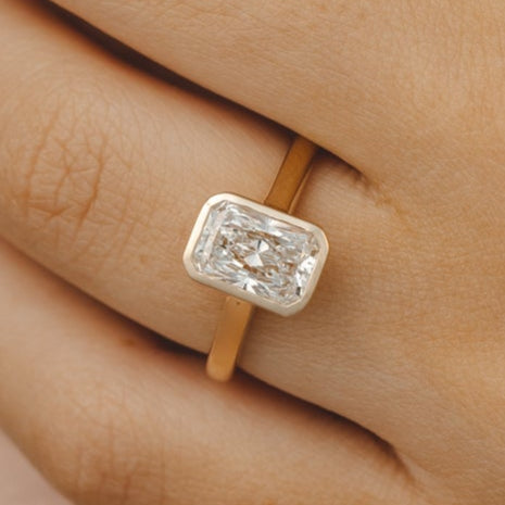 Hannah 1.31 ct Radiant Bezel Lab Grown Diamond Engagement Ring