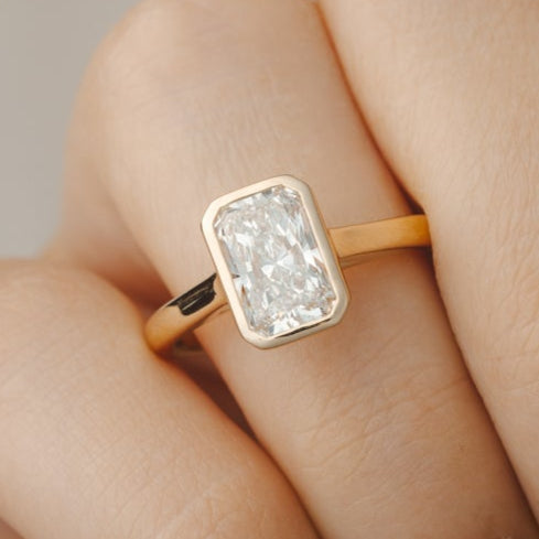 Hannah 1.31 ct Radiant Bezel Lab Grown Diamond Engagement Ring