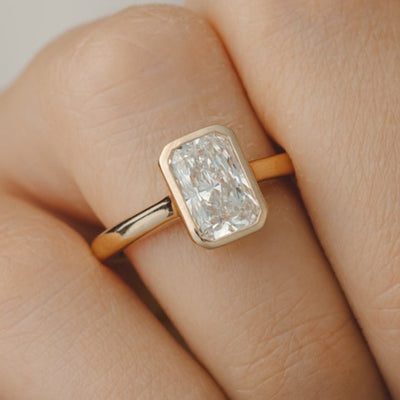 Hannah 1.31 ct Radiant Bezel Lab Grown Diamond Engagement Ring