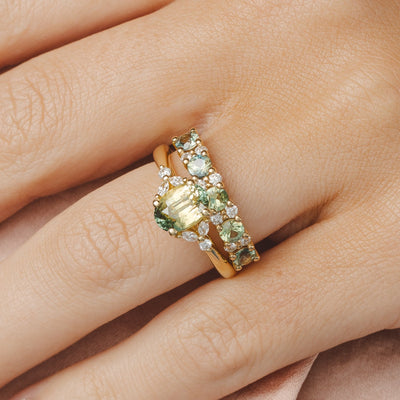 Blair Oval 2.05 ct Madagascan Green Yellow Sapphire Engagement Ring