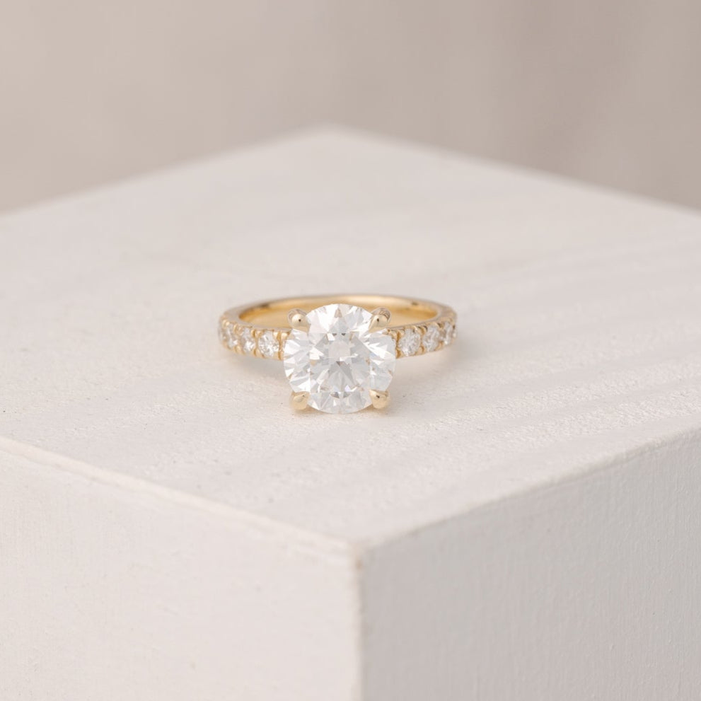 Alyssa Grande Round 3.00 ct D VS1 Lab Grown Diamond Ring with Hidden Halo