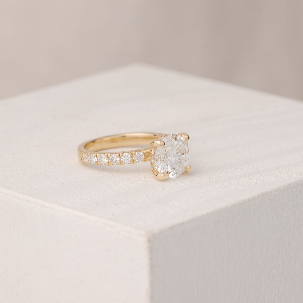 Alyssa Grande Round 3.00 ct D VS1 Lab Grown Diamond Ring with Hidden Halo