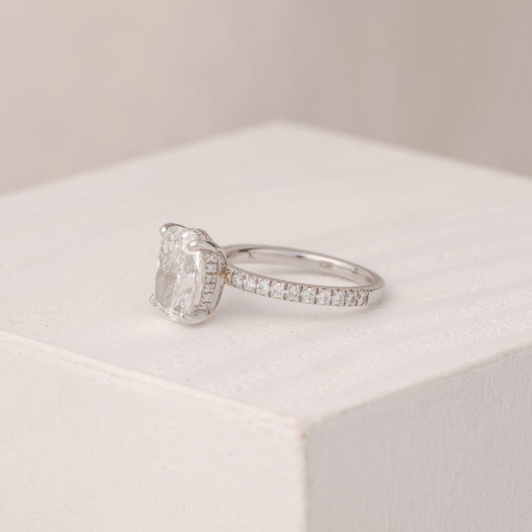 Alyssa 3.67 ct Elongated Cushion Lab Grown Diamond Ring and Alyssa Wedding Band