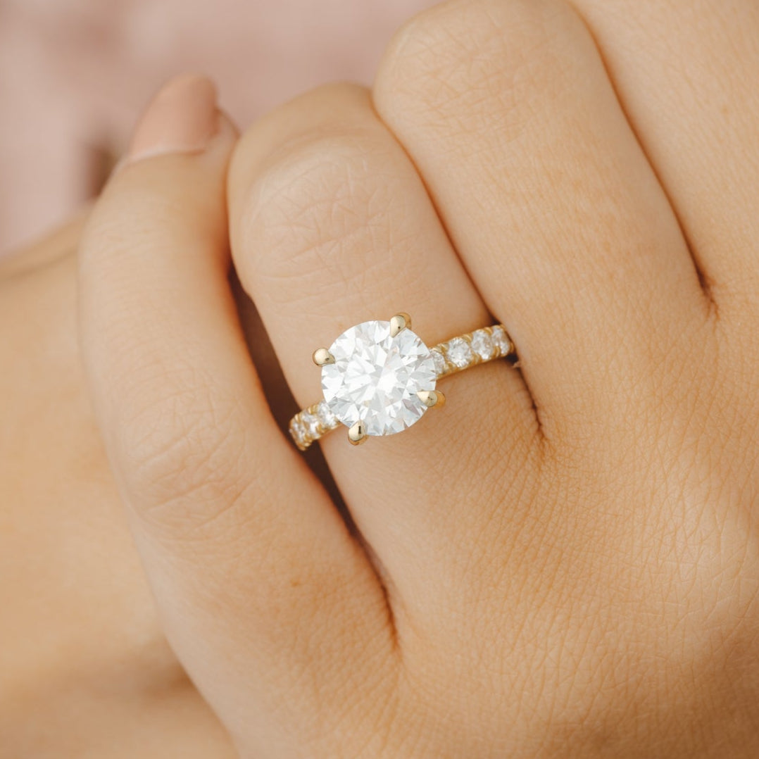Alyssa Grande Round 3.00 ct D VS1 Lab Grown Diamond Ring with Hidden Halo