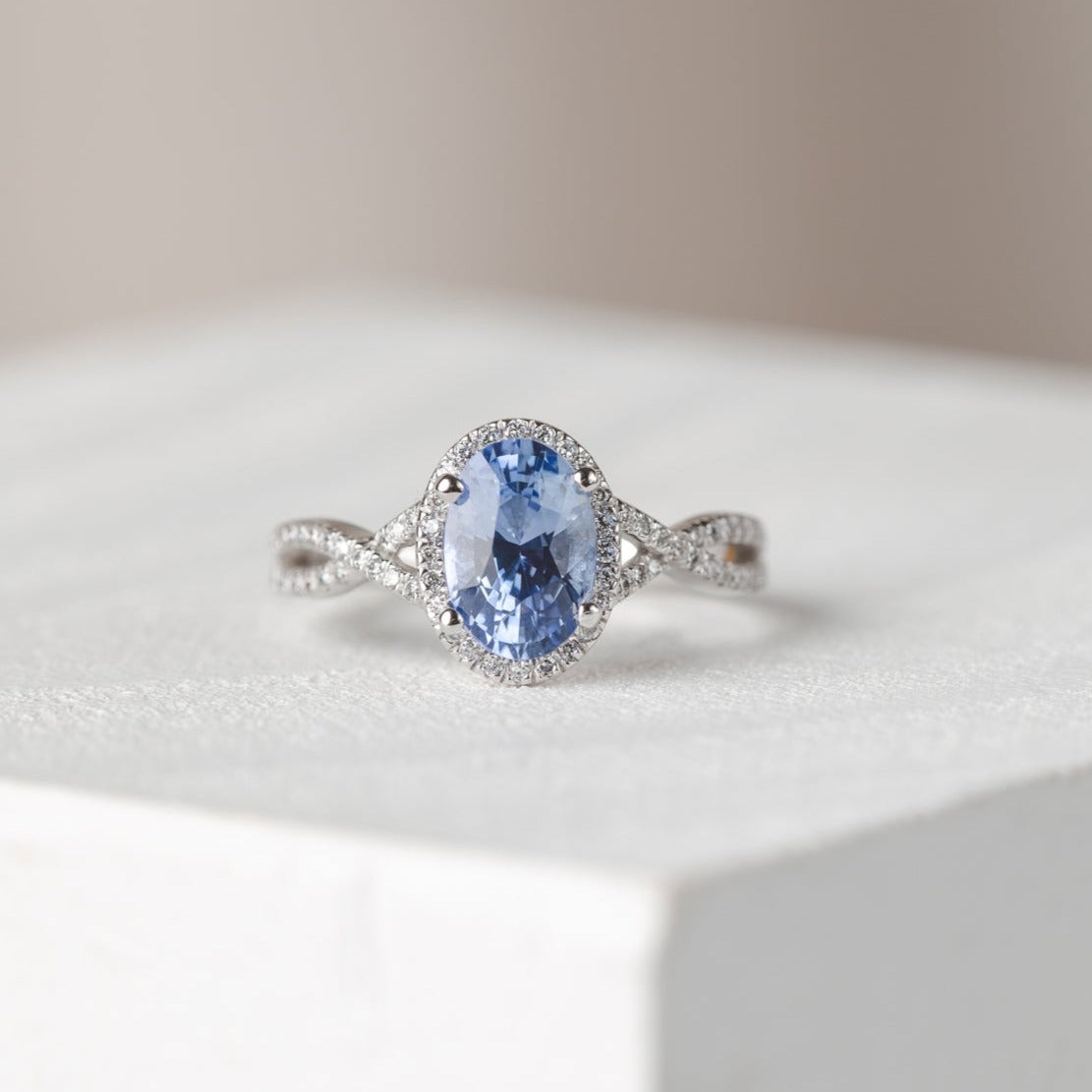 Leilani Oval Ceylon Sapphire and Diamond Engagement Ring – KAVALRI