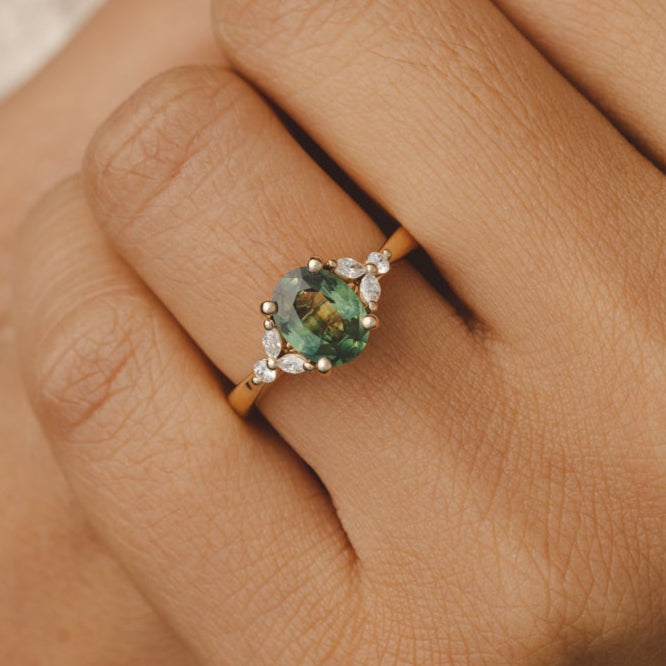 Blair 1.51 ct Oval Parti Australian Sapphire Engagement Ring