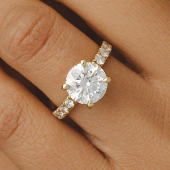 Alyssa Grande 3.00 ct Round Lab Grown Diamond Ring – KAVALRI